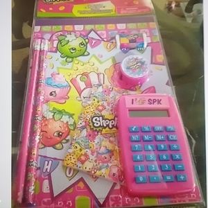 𝅺SHOPKINS 7pc calculator stationery set